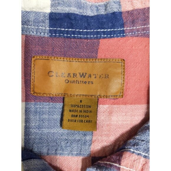 Clear Water Outfitters Men's Plaid button down short sleeve Shirt Size S - Picture 6 of 7